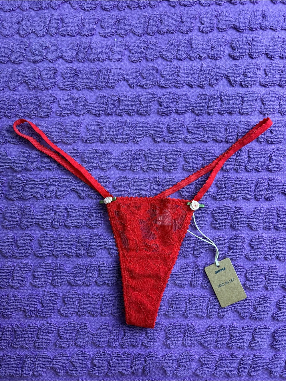❤️ SKIMS Stretch Lace Slip Set | Red | S | NWT 🏷️ - Picture 6 of 6